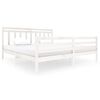 vidaXL sengeramme 200x200 cm massivt tr&aelig; hvid
