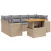 vidaXL sofas&aelig;t til haven 7 dele med hynder polyrattan beige