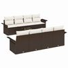 vidaXL Havesofa S&aelig;t med pude 9 pcs Brun polyrattan