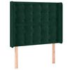 vidaXL sengegavl med kanter 93x16x118/128 cm fl&oslash;jl m&oslash;rkegr&oslash;n