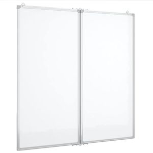 vidaXL magnetisk whiteboard 80x80x1,7 cm foldbart aluminium