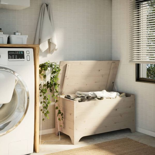 vidaXL opbevaringsboks med l&aring;g RANA 100x49x54 cm massivt fyrretr&aelig;