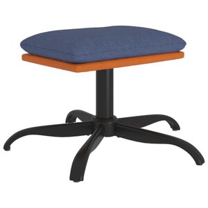 vidaXL fodskammel 60x60x36 cm stof og kunstl&aelig;der bl&aring;