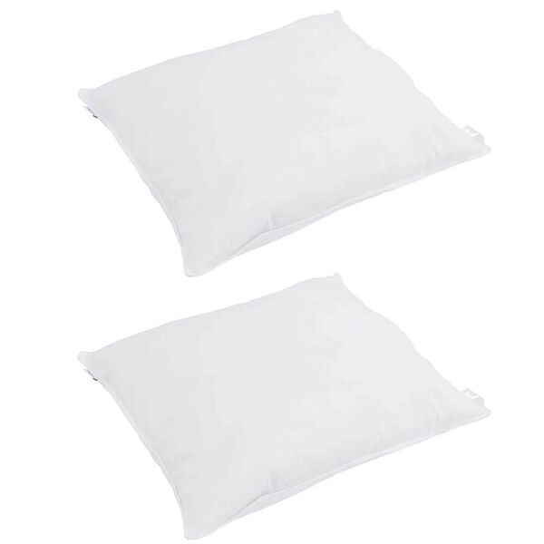 vidaXL Hovedpude med pude 2 pcs Hvid 60 x 60 cm Fjer