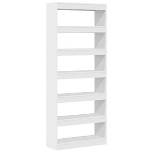 vidaXL Bogskab 6 niveauer 80 x 30 x 198 cm Konstrueret tr&aelig; Hvid
