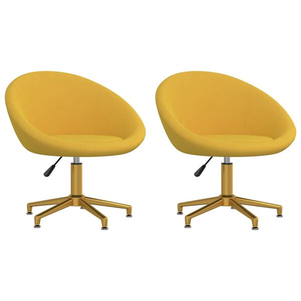 vidaXL spisebordsstole 2 stk. fl&oslash;jl gul