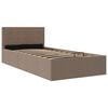 vidaXL hydraulisk opbevaringsseng 100 x 200 cm stof gr&aring;brun
