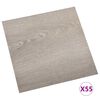vidaXL Gulvplanker 55 pcs Gr&aring;brun 5,11 m&sup2; PVC