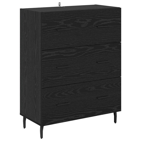 vidaXL Sideboard Sort eg 69,5 x 34 x 90 cm Ingeni&oslash;rt tr&aelig; og jern