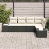 vidaXL Havesofa Sæt 5 pcs Sort polyrattan