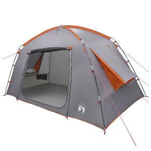 vidaXL Hyttetelt med tag Gr&aring; og orange 300 x 210 x 156 cm Polyester