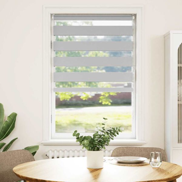 vidaXL zebragardin lysegr&aring; 85x150 cm stofbredde 80,9 cm polyester