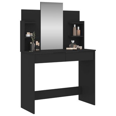 vidaXL makeupbord med spejl 96x39x142 cm sort