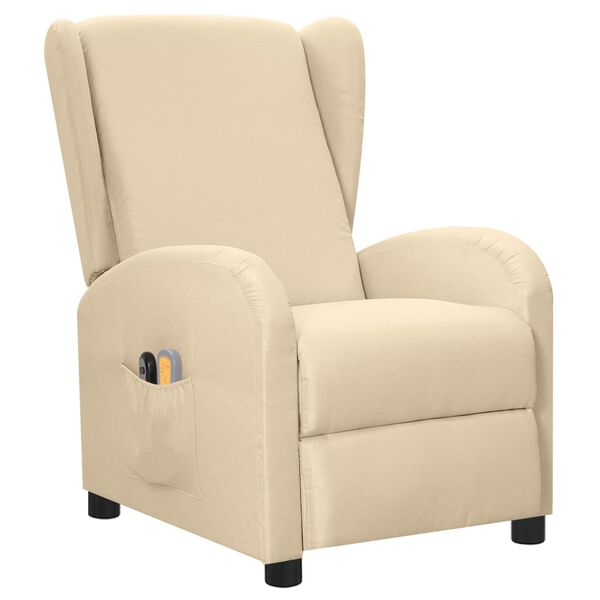 vidaXL eldrevet massagestol stof cremefarvet