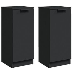 vidaXL sk&aelig;nke 2 stk. 30x30x70 cm konstrueret tr&aelig; sort