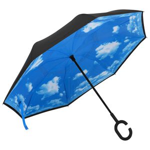 vidaXL paraply 108 cm C-h&aring;ndtag sort