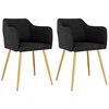 vidaXL spisebordsstole 2 stk. fløjl sort