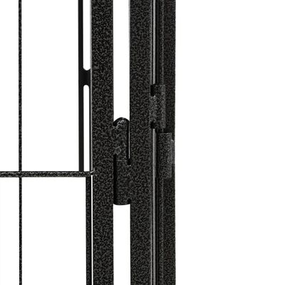 vidaXL 28-panels hundegård 100x50 cm pulverlakeret stål sort