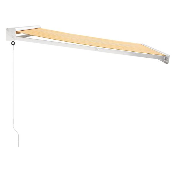 vidaXL foldemarkise manuel betjening 3,5x2,5 m stof aluminium gul hvid