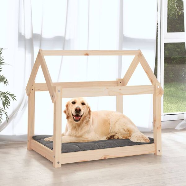 vidaXL hundeseng 81x60x70 cm massivt fyrretræ