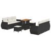 vidaXL Havesofa S&aelig;t med pude med opbevaring 9 pcs Sort polyrattan