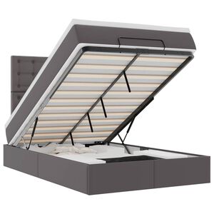 vidaXL osmannisk sengeramme med madras 120x200 cm kunstl&aelig;der gr&aring;