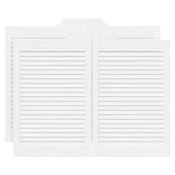 vidaXL svingdøre 2-par 80x100 cm lameldesign hvid