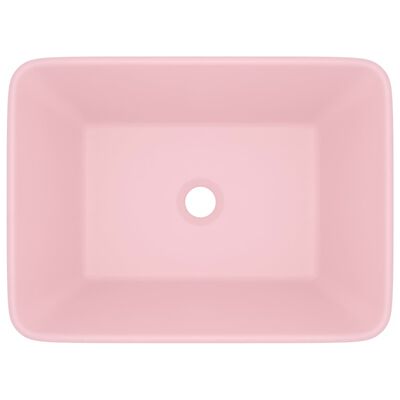 vidaXL luksushåndvask 41x30x12 cm keramik mat lyserød