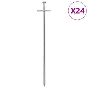 vidaXL teltpl&oslash;kker 24 stk. 23 cm &Oslash;6 mm galvaniseret st&aring;l