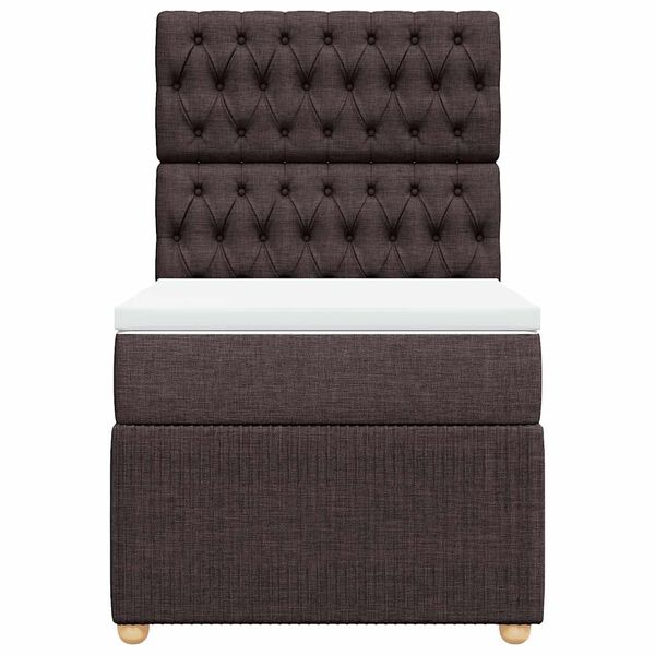 vidaXL kontinentalseng med madras 90x190 cm stof m&oslash;rkebrun