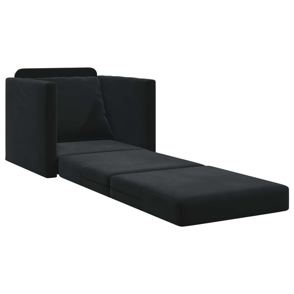 vidaXL Sovesofa Sort 74 x 77 x 81 cm Fl&oslash;jl