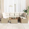 vidaXL Havesofa S&aelig;t med pude 7 pcs Beige Poly rattan