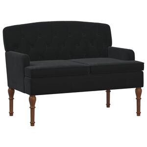 vidaXL L&aelig;nestol med knap tufting Sort 111 x 65 x 79 cm Fl&oslash;jl