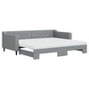 vidaXL daybed med udtr&aelig;k og madras 90x200 cm stof lysegr&aring;