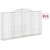 vidaXL buede gabionkurve 11 stk. 300x30x160/180 cm galvaniseret jern