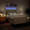 vidaXL kontinentalseng med madras 140x190 cm stof cremefarvet