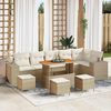 vidaXL Havesofa S&aelig;t 10 pcs Beige polyrattan