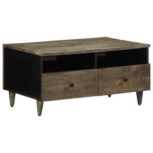vidaXL sofabord 80x54x40 cm massivt mangotr&aelig; lysegr&aring;