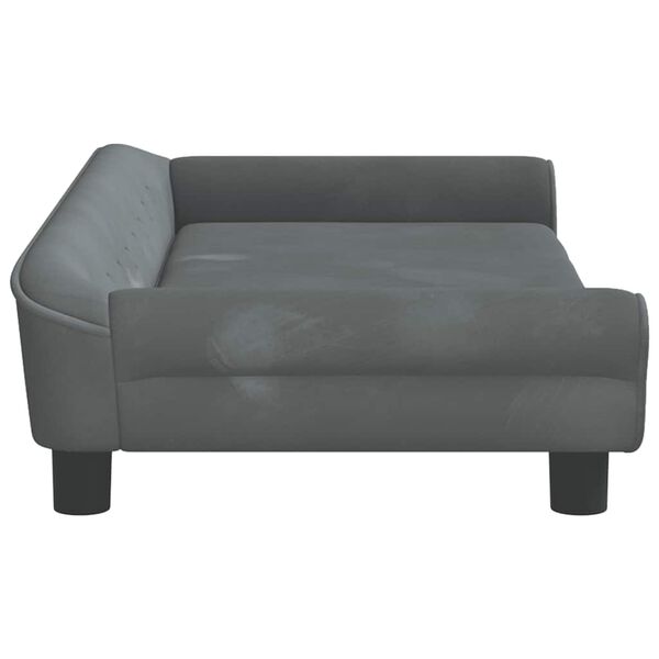vidaXL sofa til b&oslash;rn 100x50x26 cm velour m&oslash;rkegr&aring;