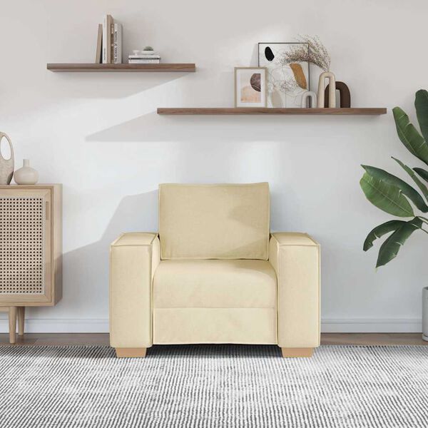 vidaXL sofastol cremefarvet 60 cm stof