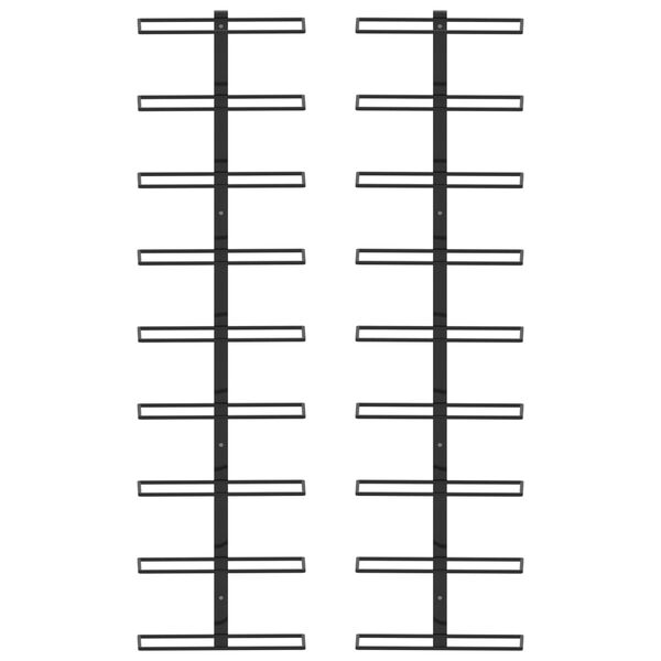 vidaXL væghængte vinreoler 2 stk. til 18 vinflasker jern sort