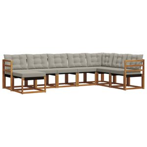 vidaXL Udend&oslash;rs sofagruppe med pude 8 pcs Naturlig og Lys Gr&aring;