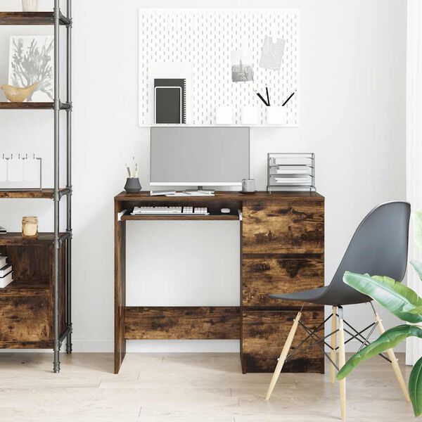 vidaXL skrivebord 90x45x76 cm konstrueret tr&aelig; r&oslash;get egetr&aelig;sfarve