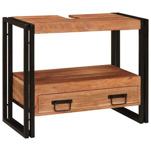 vidaXL Make-upbord skab Brun 71 x 33 x 58 cm Massivt Akacietr&aelig;