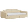 vidaXL daybed med udtræk og skuffer 100x200 cm stof cremefarvet