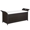 vidaXL opbevaringsb&aelig;nk med hynde 138 cm polyrattan brun