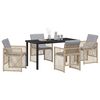 vidaXL Have Spisebordss&aelig;t 5 pcs Beige polyrattan