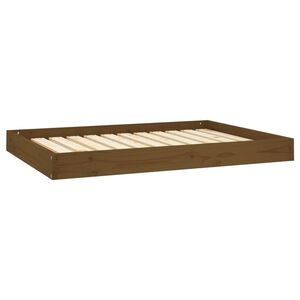 vidaXL hundeseng 101,5x74x9 cm massivt fyrretr&aelig; gyldenbrun