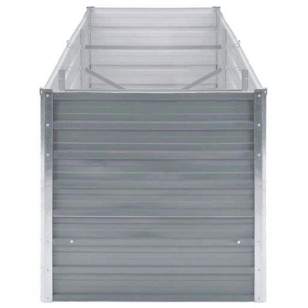vidaXL forh&oslash;jet plantekasse 240x80x77 cm galvaniseret st&aring;l gr&aring;