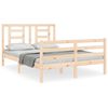vidaXL sengeramme med sengegavl 140x200 cm massivt tr&aelig; hvid
